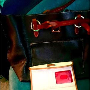 Dooney and Bourke pebble grain Tammy Tote /white pebble grain continental clutch